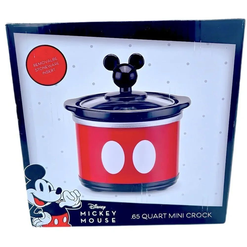 NWT NIB DISNEY MICKEY MOUSE .65 QT MINI CROCK POT PERFECT FOR DIPS FONDUE SOUPS